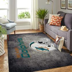 NFL Miami Dolphins Rectangle Rug Personalized Non-Slip Carpet Gift For Football Fans 20030318
