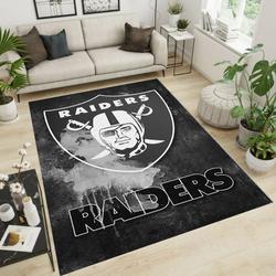 NFL Las Vegas Raiders Rectangle Rug Personalized Non-Slip Carpet Gift For Football Fans