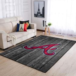 Atlanta Braves Wooden Area Rug Mlb Logo Living Room Rugs Home Decor 2