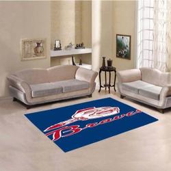 Atlanta Braves Area Rug Mlb Logo Living Room Rugs Home Decor V6711