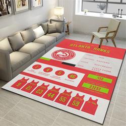 NBA Atlanta Hawks Rectangle Rug Personalized Non-Slip Carpet Gift For Basketball Fans