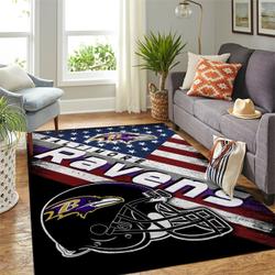 NFL Baltimore Ravens Area Rug Non-Slip Football Carpet Home Decor Gift Idea For Fans