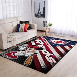 Cincinnati Reds Mickey Mouse US Style Area Rug Living Room Rug Home Decor