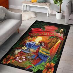 Margaritaville Area Rug Carpet Black Parrot Beach