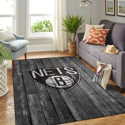NBA Brooklyn Nets Rectangle Rug Personalized Non-Slip Carpet Gift For Basketball Fans