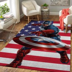 Captain America Area Rug Marvel Superhero Movie Floor Rug Home Decor