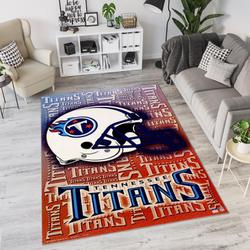 NFL Tennessee Titans Rectangle Rug Personalized Non-Slip Carpet Gift For Football Fans