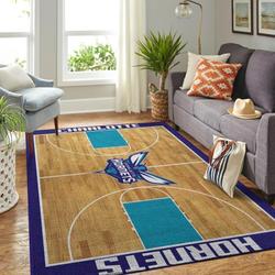 NBA Charlotte Hornets Rectangle Rug Personalized Non-Slip Carpet Gift For Basketball Fans V6630