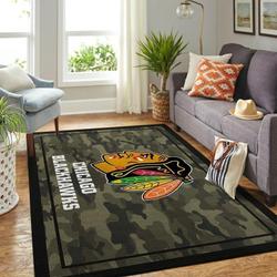 NHL Chicago Blackhawks Rectangle Rug Personalized Non-Slip Carpet Gift For Ice Hockey Fans 20030469