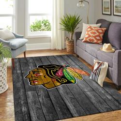 NHL Chicago Blackhawks Rectangle Rug Personalized Non-Slip Carpet Gift For Ice Hockey Fans