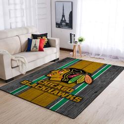 NHL Chicago Blackhawks Rectangle Rug Personalized Non-Slip Carpet Gift For Ice Hockey Fans