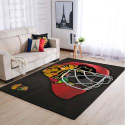 NHL Chicago Blackhawks Rectangle Rug Personalized Non-Slip Carpet Gift For Ice Hockey Fans