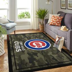 Chicago Cubs Camo Area Rug Mlb Baseball Team Logo Carpet Living Room Rugs 1