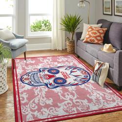 Chicago Cubs Skull Style Area Rug Mlb Team Logo Carpet Living Room Rugs