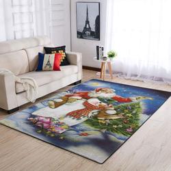 Christmas: Santa Claus & Snowman Area Rug Ofd 19092716 Area Rug Living Room Carpet Rug Regtangle Carpet Floor Decor Home Decor