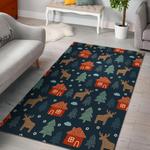 christmas tree reindeer pattern print area rug living room rug home decor 0