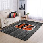 cincinnati bengals nfl team logo grey area rugs wooden style living room carpet sports rug regtangle carpet floor decor home decor 0