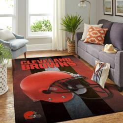 NFL Cleveland Browns Helmet Area Rug Football Rug Carpet Floor Decor Home Decor