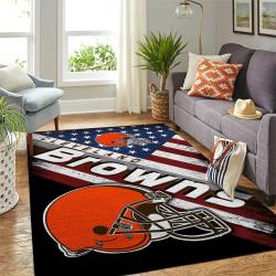 NFL Cleveland Browns Rectangle Rug Personalized Non-Slip Carpet Gift For Football Fans