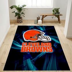 NFL Cleveland Browns Rectangle Rug Personalized Non-Slip Carpet Gift For Football Fans