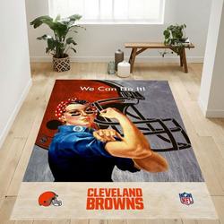 NFL Cleveland Browns Rectangle Rug Personalized Non-Slip Carpet Gift For Football Fans