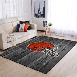 NFL Cleveland Browns Rectangle Rug Personalized Non-Slip Carpet Gift For Football Fans