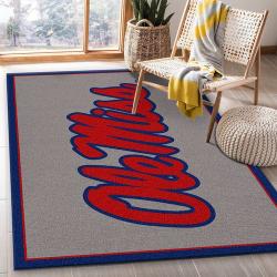 College Spirit Mississippi Sport Area Rug Carpet Team Logo Christmas G