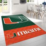 collegiate university of miami hurricanes logo rug living room rug hom 0