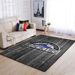 Colorado Rockies Wooden Style MLB Team Logo Area Rug Living Room Rug 4