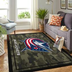 NHL Columbus Blue Jackets Rectangle Rug Personalized Non-Slip Carpet Gift For Ice Hockey Fans