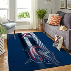 NHL Columbus Blue Jackets Rectangle Rug Personalized Non-Slip Carpet Gift For Ice Hockey Fans