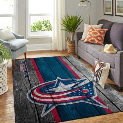 NHL Columbus Blue Jackets Rectangle Rug Personalized Non-Slip Carpet Gift For Ice Hockey Fans