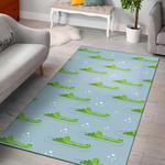 crocodile cartoon print pattern area rug living room rug home decor 0