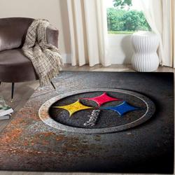 NFL Pittsburgh Steelers Rectangle Rug Personalized Non-Slip Carpet Gift For Football Fans 1912248