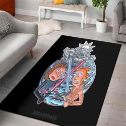 Rick And Morty Star Wars Cartoon Area Rug Living Room Rug Home Decor Logo Carpet Rug 2003058