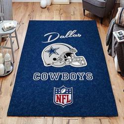 NFL Dallas Cowboys Rectangle Rug Personalized Non-Slip Carpet Gift For Football Fans