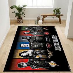 Dc Comics Movie Justice League Heroes And Logos Area Rug Living Room Area