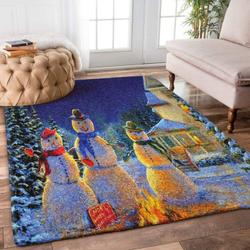 Christmas Snowman Area Rug Living Room And Bed Room Rug Rug Regtangle Carpet Floor Decor Home Decor