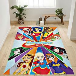 Dc Comics Tv Dc Superhero Girls Collage Area Rug Living Room And Bed Room Rug Rug Regtangle Carpet Floor Decor Home Decor