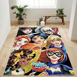 Dc Comics Tv Dc Superhero Girls Group Area Rug Living Room And Bed Room Rug Rug Regtangle Carpet Floor Decor Home Decor