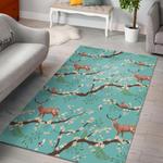 deer blossom tree pattern print area rug living room rug home decor 0
