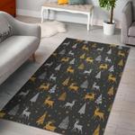 deer christmas tree pattern print area rug living room rug home decor 0