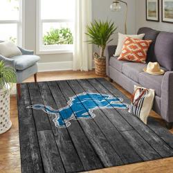 NFL Detroit Lions Rectangle Rug Personalized Non-Slip Carpet Gift For Football Fans