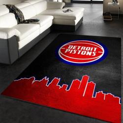 NBA Detroit Pistons Rectangle Rug Personalized Non-Slip Carpet Gift For Basketball Fans 3