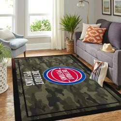 NBA Detroit Pistons Rectangle Rug Personalized Non-Slip Carpet Gift For Basketball Fans