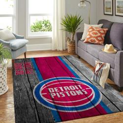 NBA Detroit Pistons Rectangle Rug Personalized Non-Slip Carpet Gift For Basketball Fans