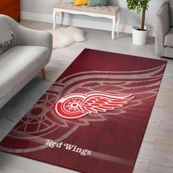 NHL Detroit Red Wings Rectangle Rug Personalized Non-Slip Carpet Gift For Ice Hockey Fans 2002218