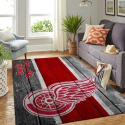 NHL Detroit Red Wings Rectangle Rug Personalized Non-Slip Carpet Gift For Ice Hockey Fans