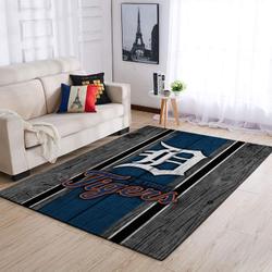 Detroit Tigers Mlb 7 Area Rugs Baseball Living Room Carpet Team Logo Wooden Style Home Rug