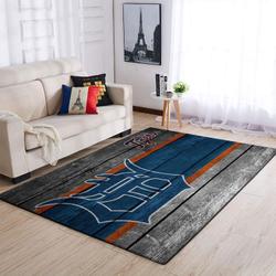 Detroit Tigers Mlb Team Logo Area Rugs Wooden Style Living Room Carpet Sports Rug Regtangle Carpet Floor Decor Home Decor